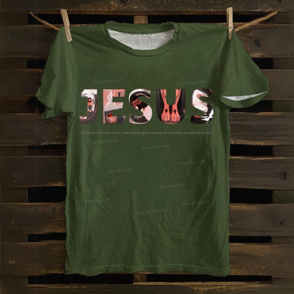 Jesus Alphabet Art Cotton T-shirt