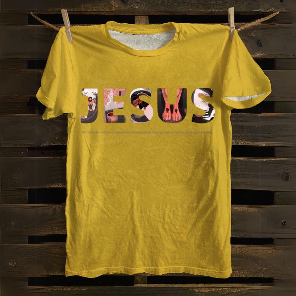 Jesus Alphabet Art Cotton T-shirt