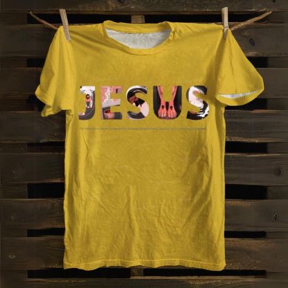 Jesus Alphabet Art Cotton T-shirt