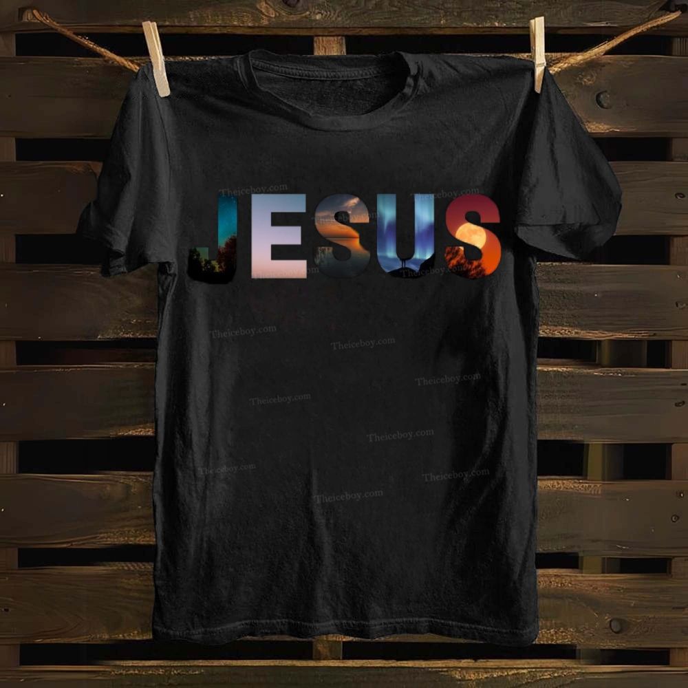 Jesus Color Art Cotton T-shirt