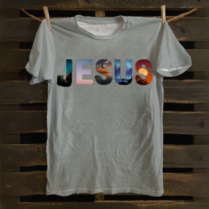 Jesus Color Art Cotton T-shirt