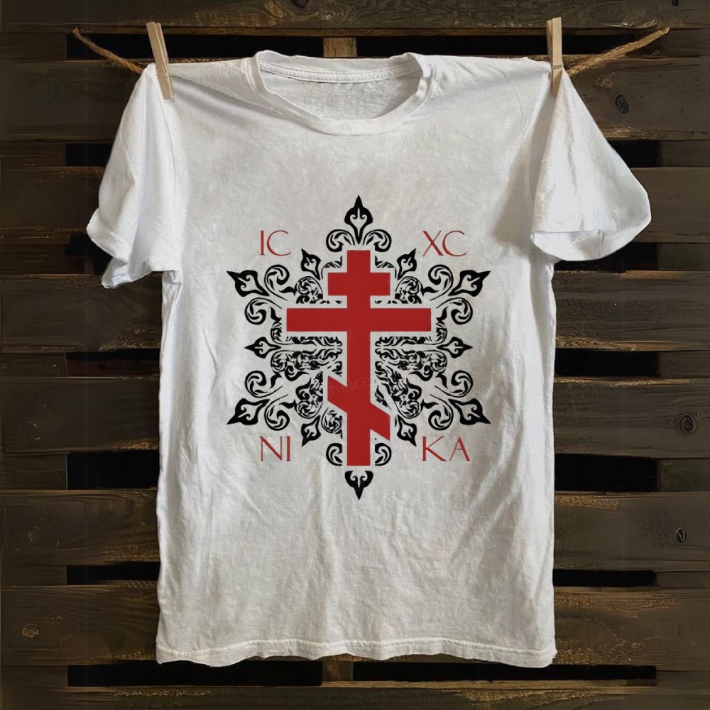 Orthodox Cross Christ Victory Cotton T-shirt