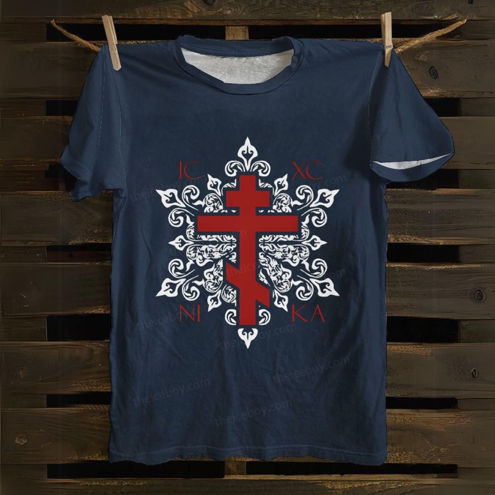 Orthodox Cross Christ Victory Cotton T-shirt