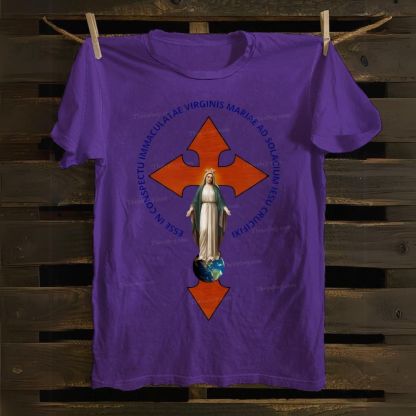 Virgem Maria & Jesus Cross Cotton T-shirt