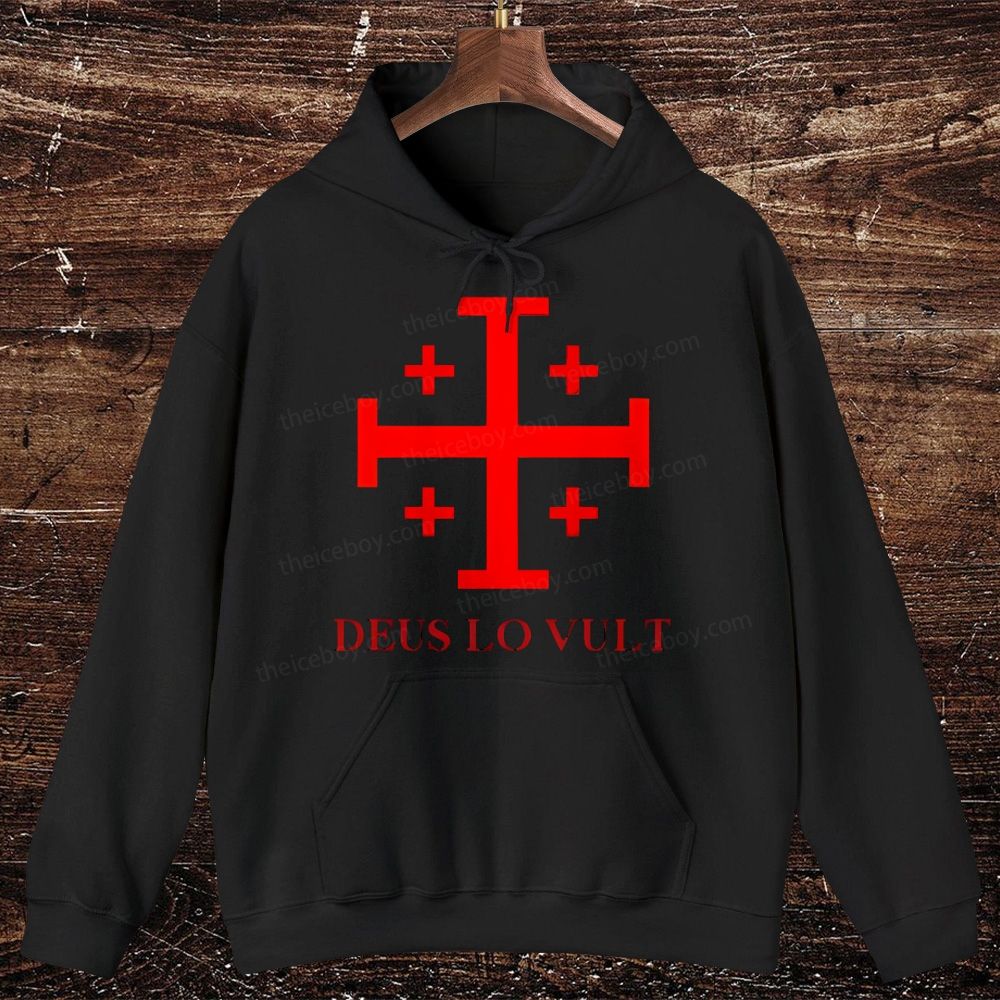Deus Lo Vult Oversized Cotton Hoodies