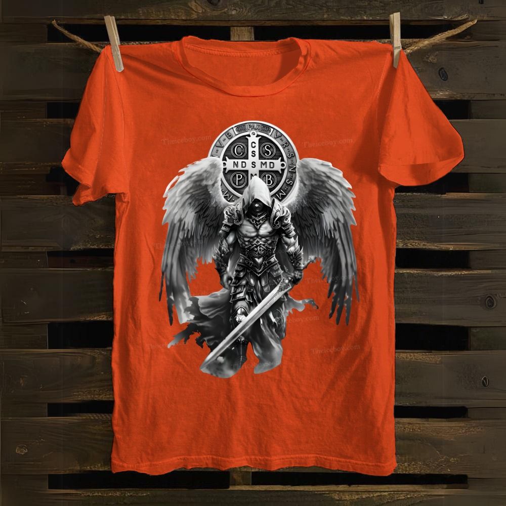 St. Benedict Medal&Angel Damian Cotton T-shirt