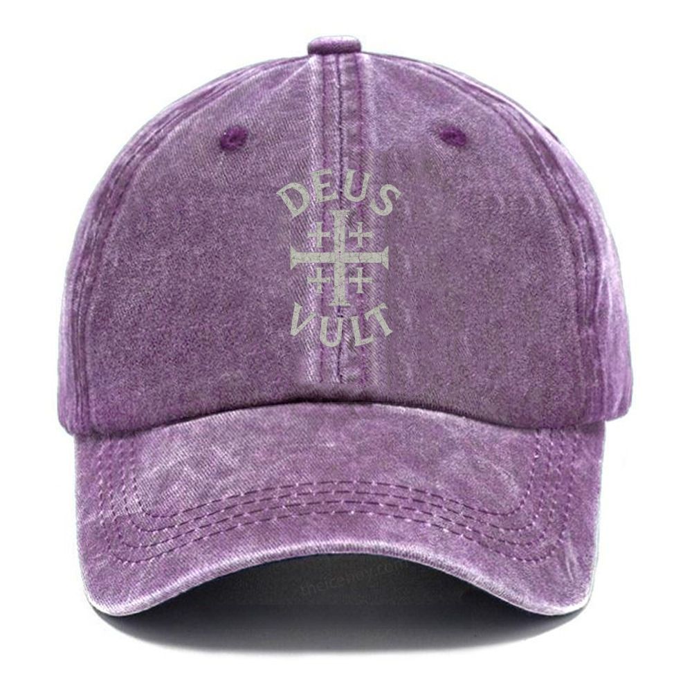 Deus Vult Unisex Vintage Casual Washed Cap