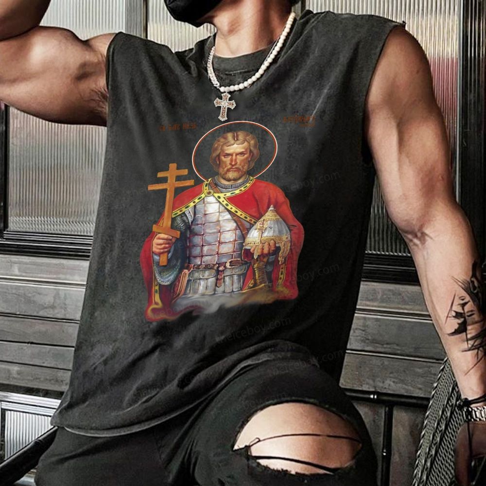 Alexander Nevsky Christian Snowflake Washed Vest