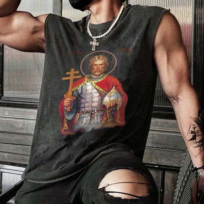 Alexander Nevsky Christian Snowflake Washed Vest