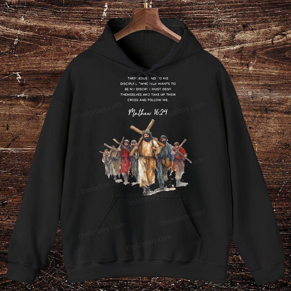 Matthew 16:24 Oversized Cotton Hoodies