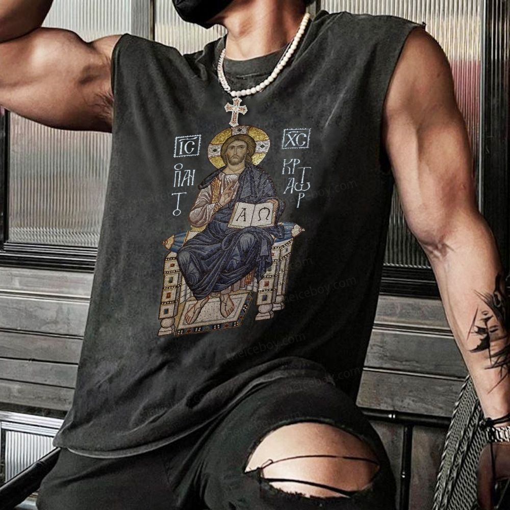 IC XC Christian Snowflake Washed Vest