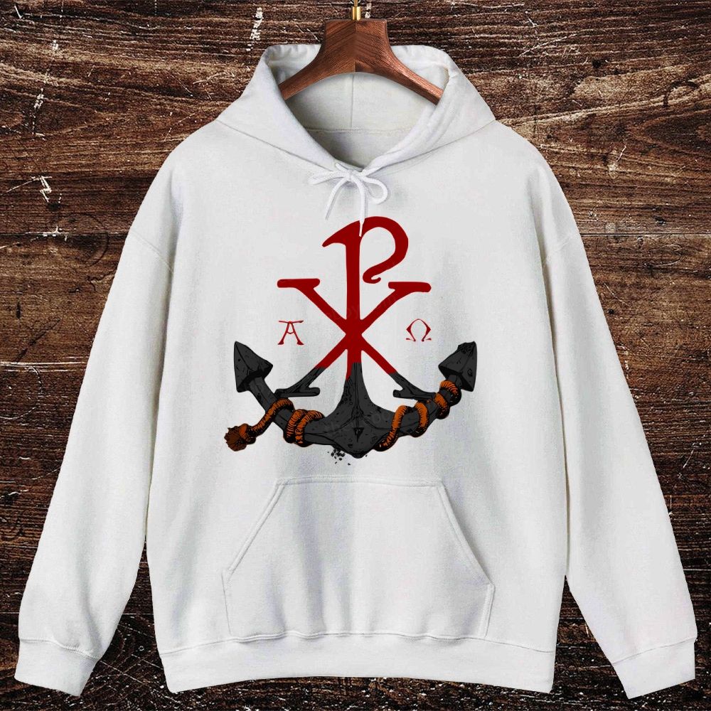 Chi Rho Anchor Oversized Cotton Hoodies