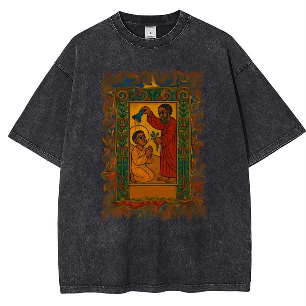 God's Blessing Snowflake Vintage Cotton T-Shirt