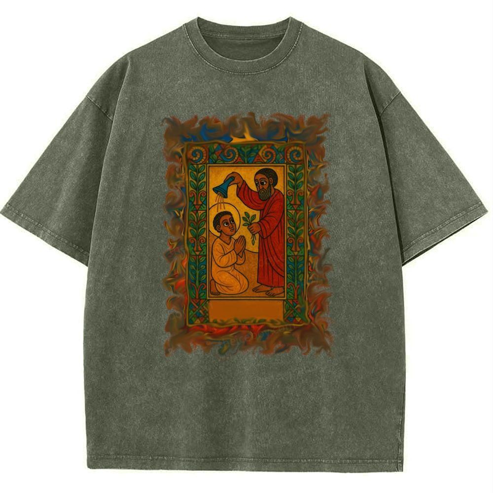 God's Blessing Snowflake Vintage Cotton T-Shirt