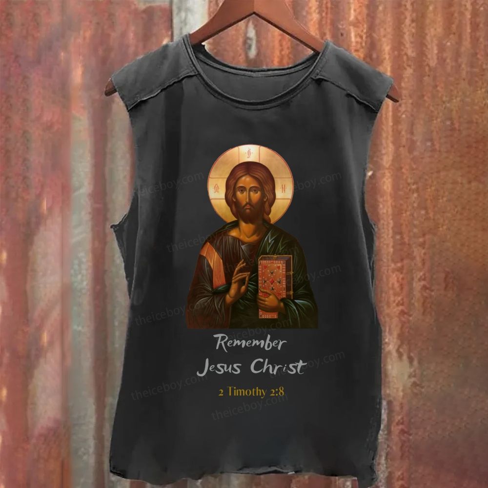 Remember Jesus Christ Washed Tank Top