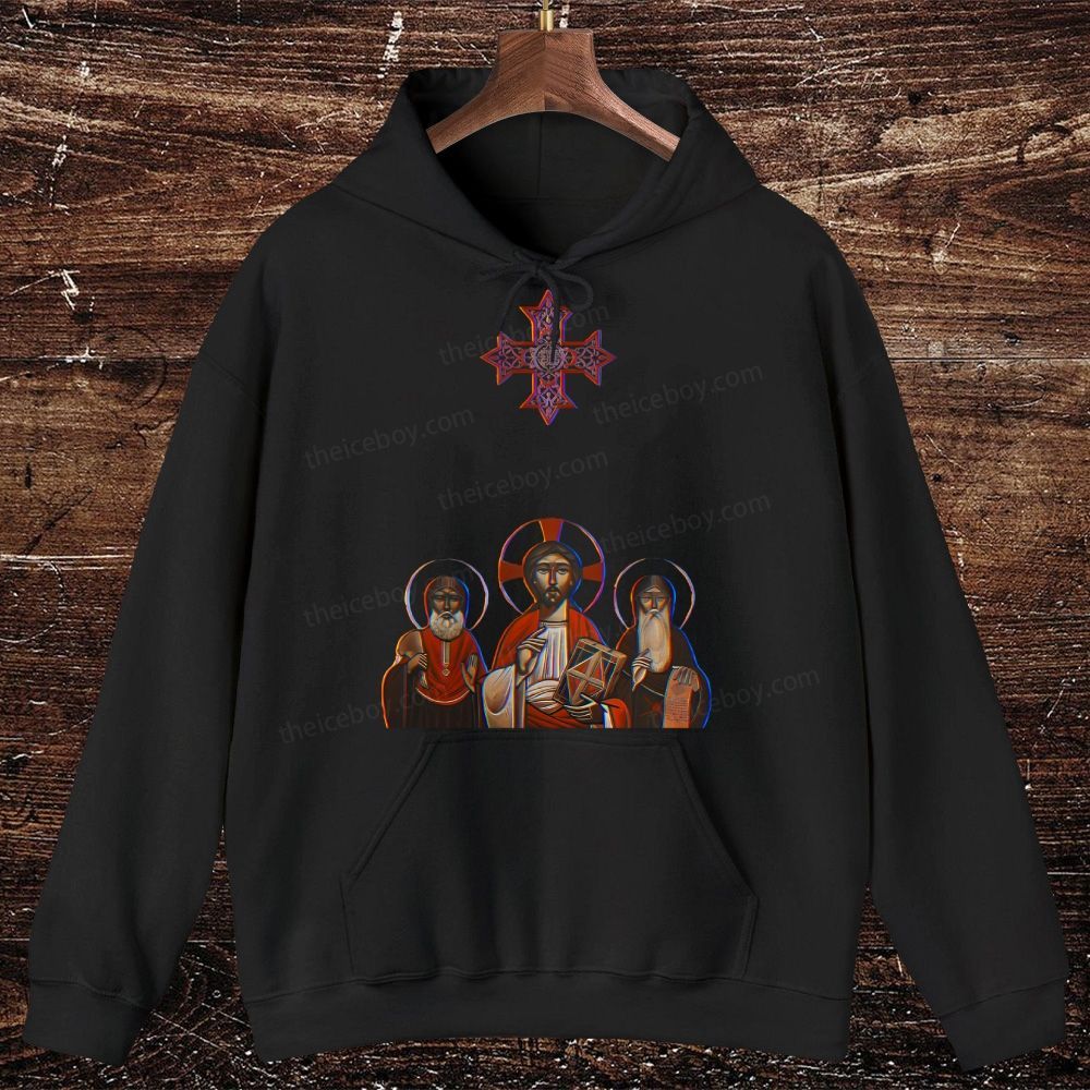 Saint Anthony Saint Moses the black and Jesus Christ Oversized Cotton Hoodies