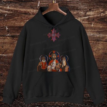 Saint Anthony Saint Moses the black and Jesus Christ Oversized Cotton Hoodies