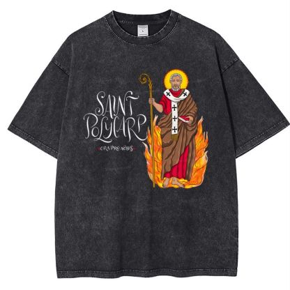 Saint Polycarp Snowflake Vintage Cotton T-Shirt