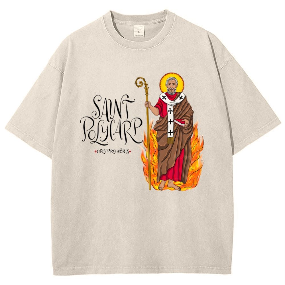 Saint Polycarp Snowflake Vintage Cotton T-Shirt