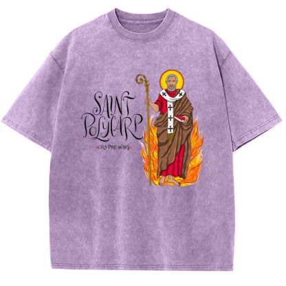 Saint Polycarp Snowflake Vintage Cotton T-Shirt