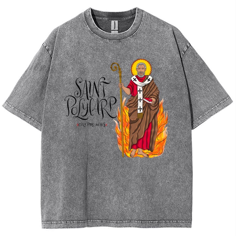 Saint Polycarp Snowflake Vintage Cotton T-Shirt