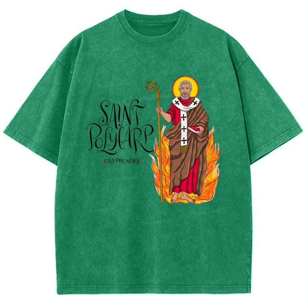 Saint Polycarp Snowflake Vintage Cotton T-Shirt