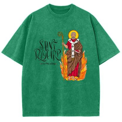 Saint Polycarp Snowflake Vintage Cotton T-Shirt