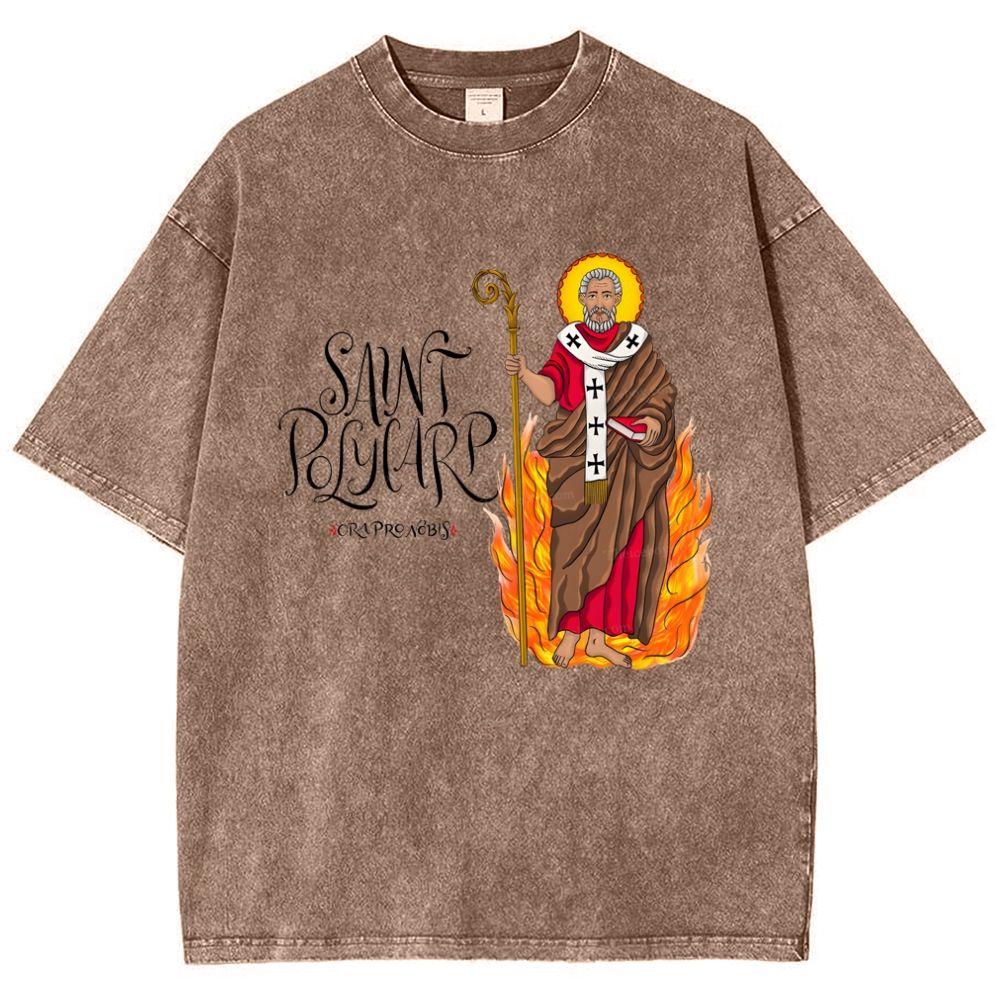 Saint Polycarp Snowflake Vintage Cotton T-Shirt