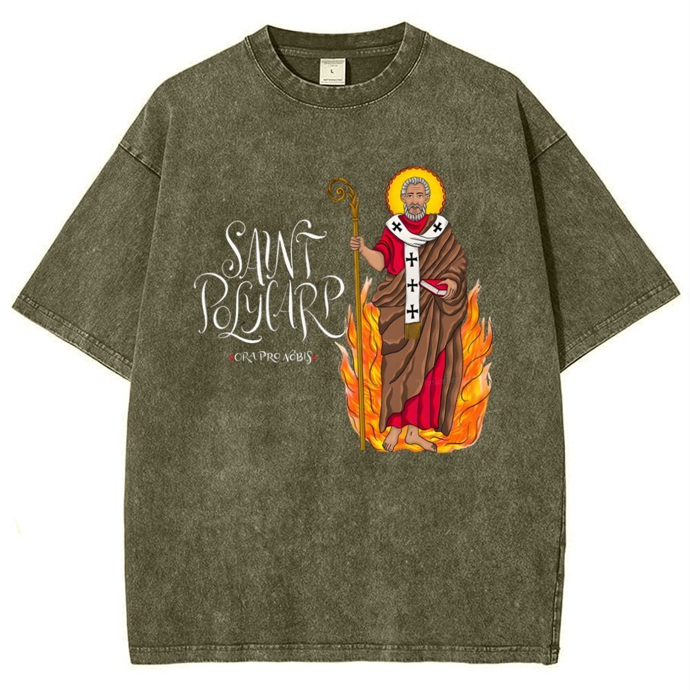 Saint Polycarp Snowflake Vintage Cotton T-Shirt