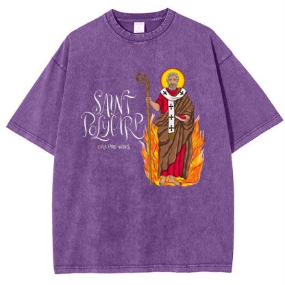 Saint Polycarp Snowflake Vintage Cotton T-Shirt