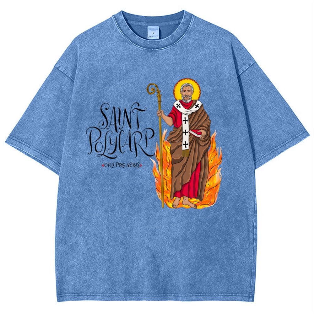 Saint Polycarp Snowflake Vintage Cotton T-Shirt