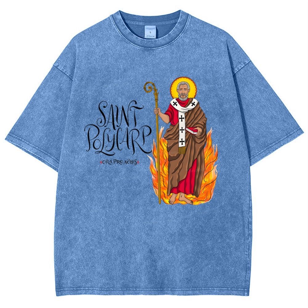 Saint Polycarp Snowflake Vintage Cotton T-Shirt