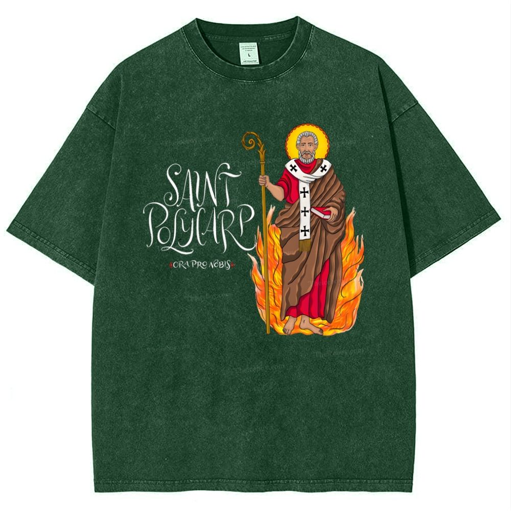 Saint Polycarp Snowflake Vintage Cotton T-Shirt