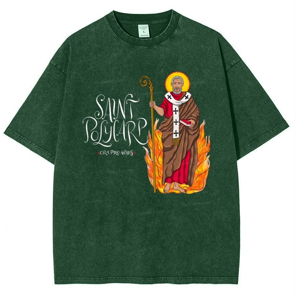Saint Polycarp Snowflake Vintage Cotton T-Shirt