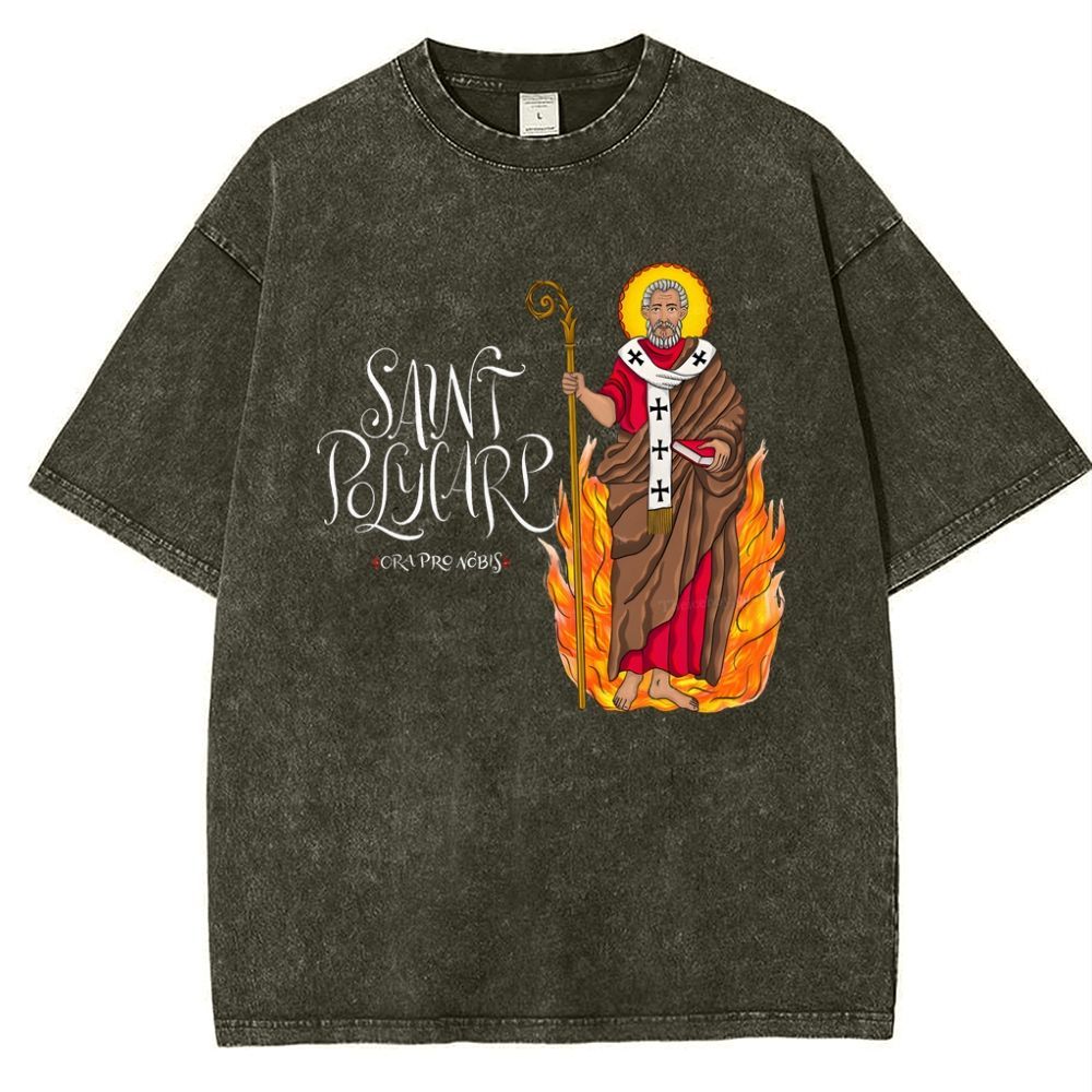 Saint Polycarp Snowflake Vintage Cotton T-Shirt