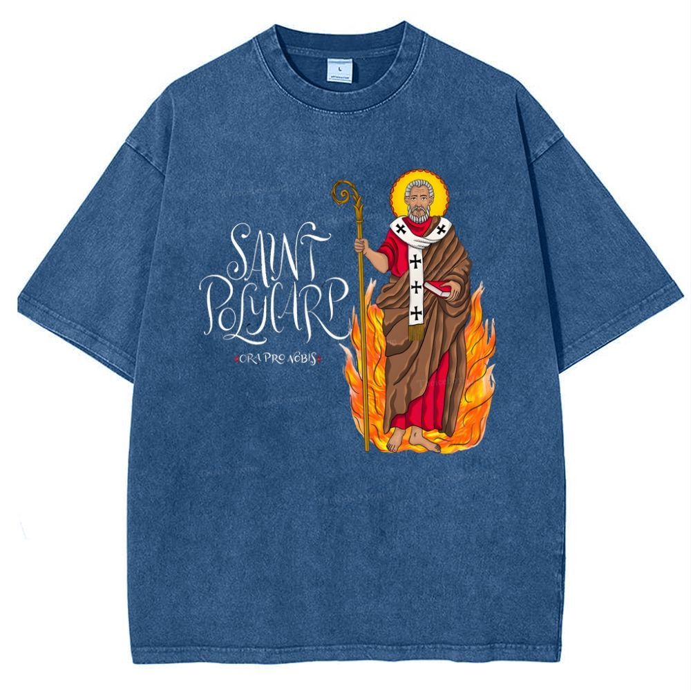 Saint Polycarp Snowflake Vintage Cotton T-Shirt