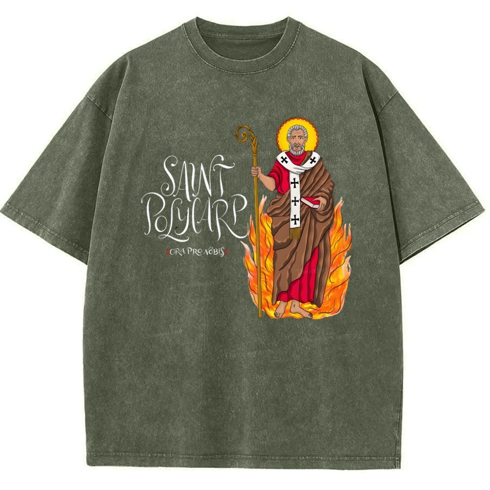 Saint Polycarp Snowflake Vintage Cotton T-Shirt