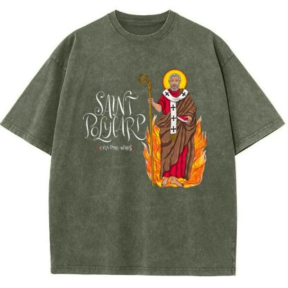 Saint Polycarp Snowflake Vintage Cotton T-Shirt
