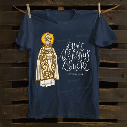 Saint Alphonsus Liguori Pray for us Cotton T-shirt