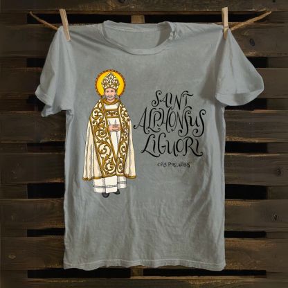 Saint Alphonsus Liguori Pray for us Cotton T-shirt
