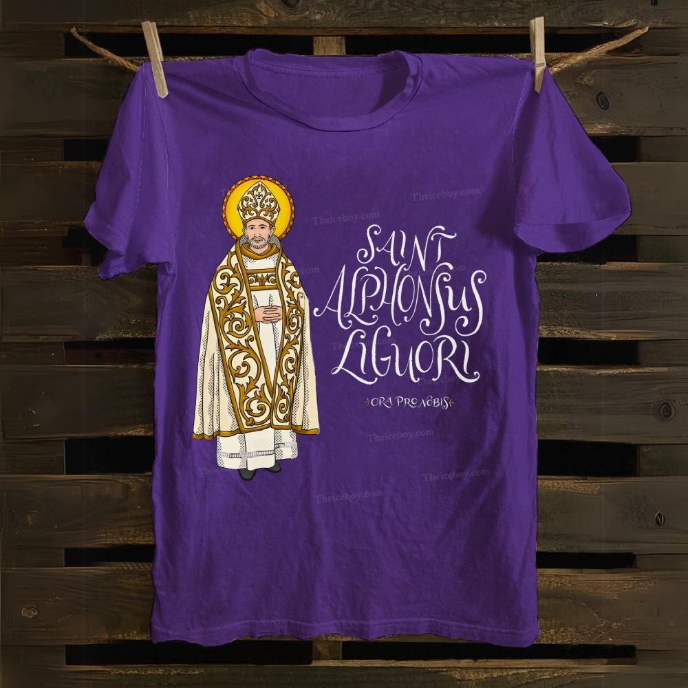 Saint Alphonsus Liguori Pray for us Cotton T-shirt