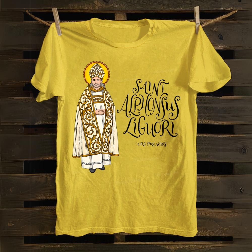 Saint Alphonsus Liguori Pray for us Cotton T-shirt