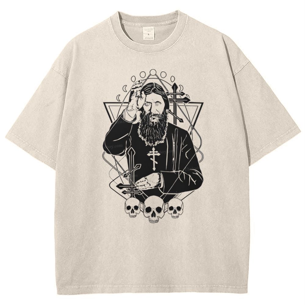 Orthodox Church Grigori Yefimovich Rasputin Snowflake Vintage Cotton T-Shirt
