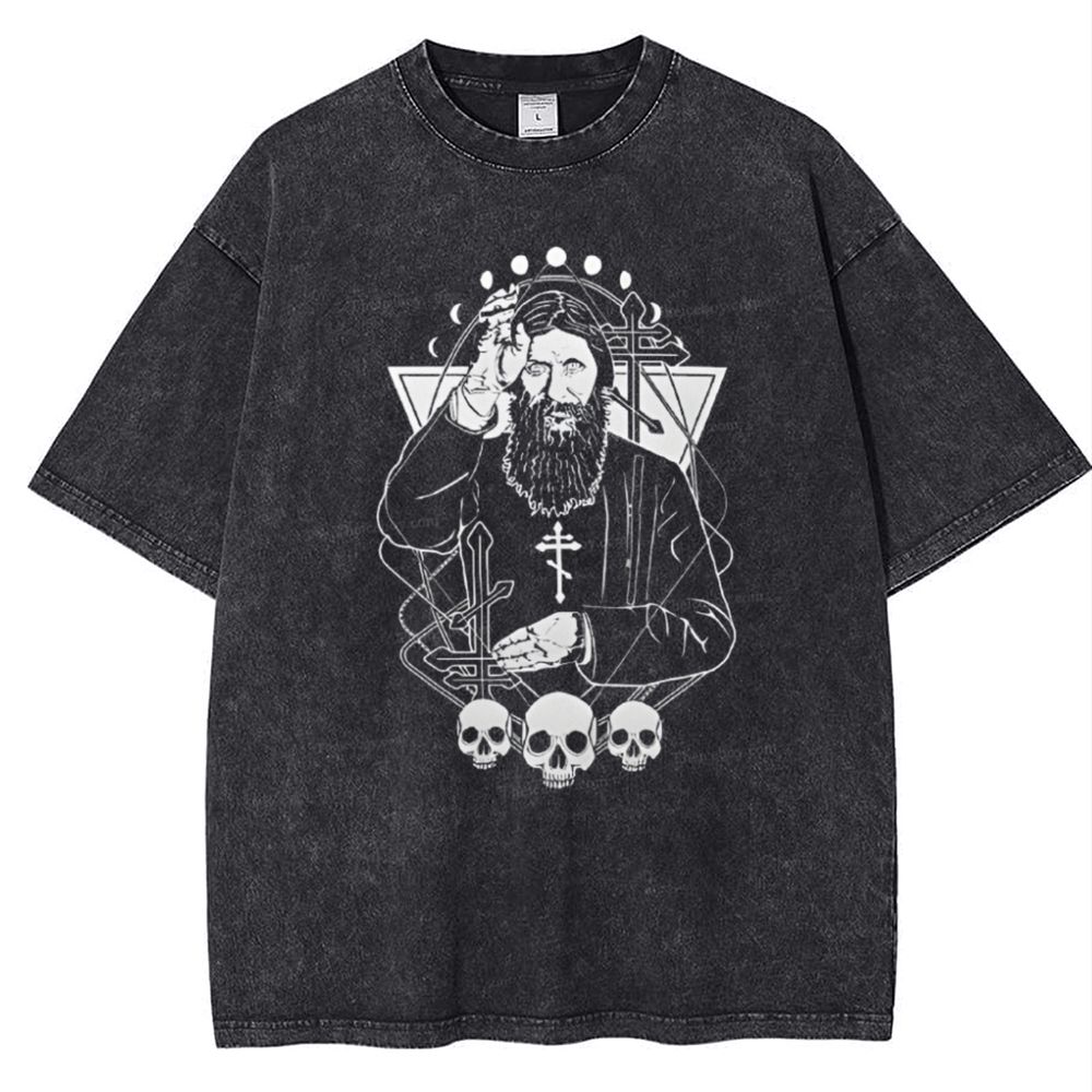 Orthodox Church Grigori Yefimovich Rasputin Snowflake Vintage Cotton T-Shirt