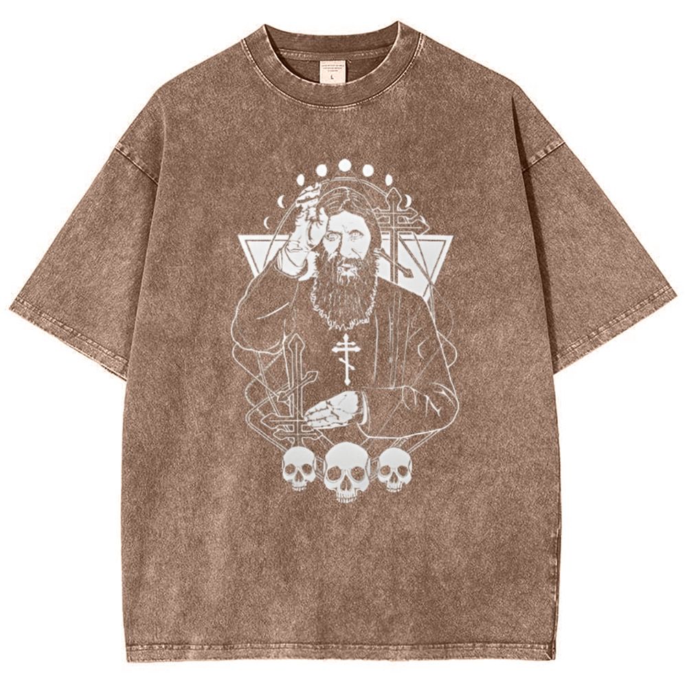 Orthodox Church Grigori Yefimovich Rasputin Snowflake Vintage Cotton T-Shirt