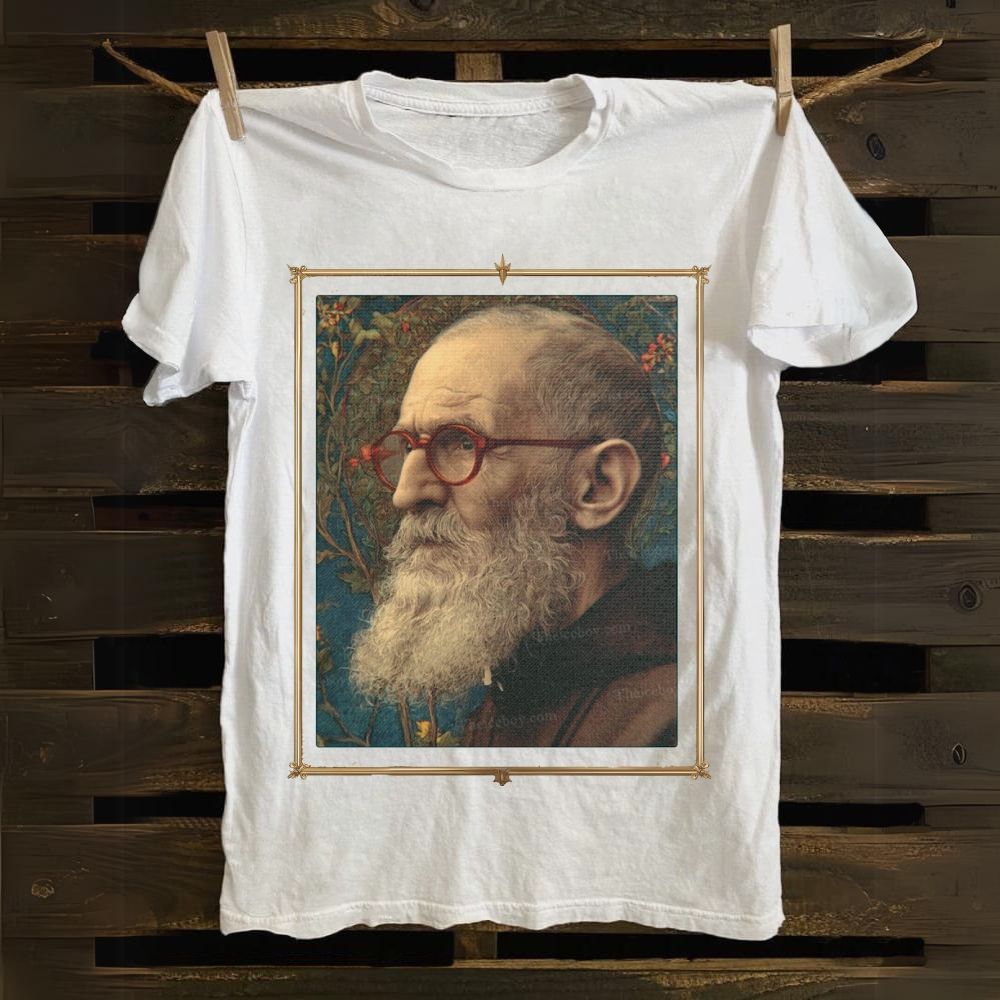 Catholic Blessed Solanus Casey Portrait Cotton T-shirt