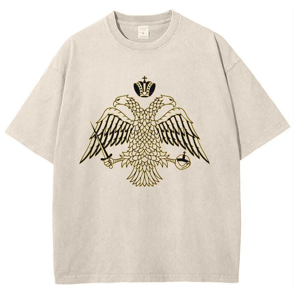 Byzantine Imperial flag by the Greek Orthodox Churches Snowflake Vintage Cotton T-Shirt
