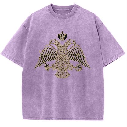 Byzantine Imperial flag by the Greek Orthodox Churches Snowflake Vintage Cotton T-Shirt