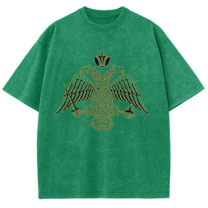 Byzantine Imperial flag by the Greek Orthodox Churches Snowflake Vintage Cotton T-Shirt