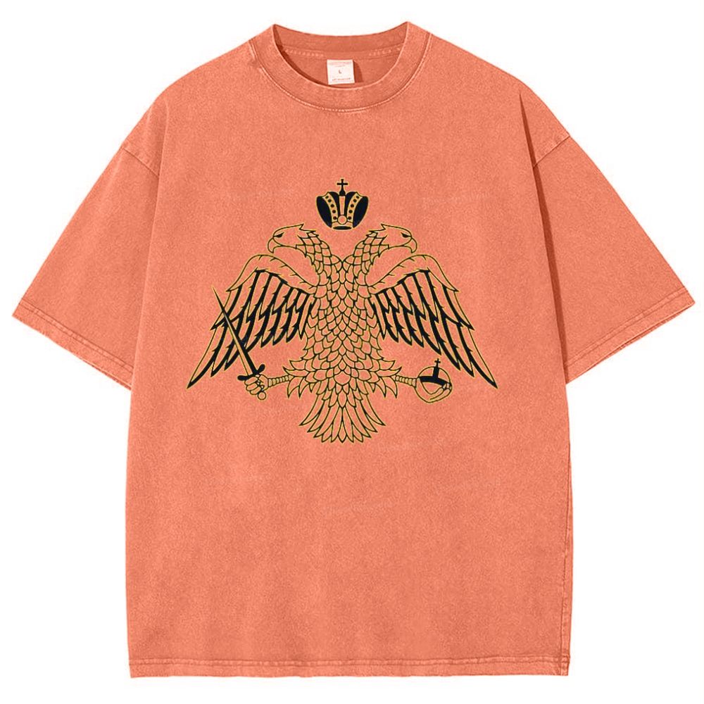Byzantine Imperial flag by the Greek Orthodox Churches Snowflake Vintage Cotton T-Shirt